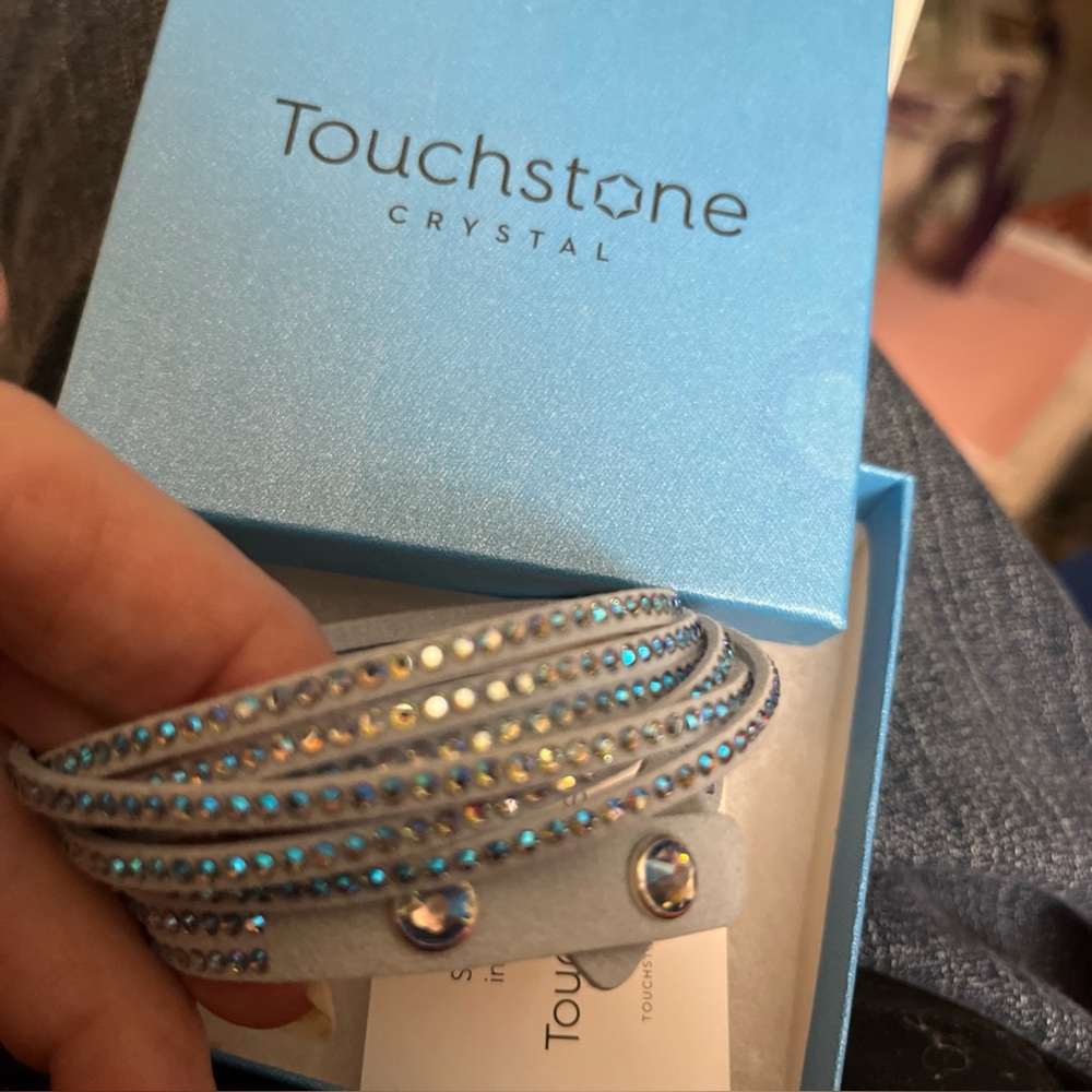Touchstone Crystal Powder Blue Wrap Star Bracelet 8023B - New In Box